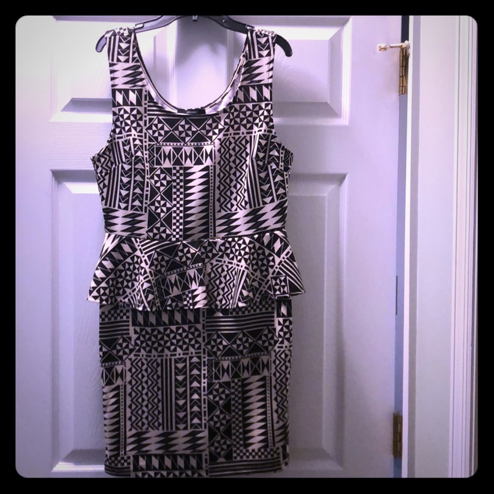 Black & White Peplum Dress